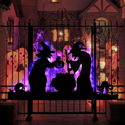 The Holiday Aisle® Halloween Witch Decorations Outdoor 2 Large Black